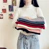 Sweater Women Take Inside the Thin Autumn Winter Solid Color Basic Paragraph Half High Collar Bottoming Knit Sweater Female