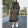 Women's Hooded Loose-Fit Bat Sleeve Over-Knee Windbreaker Jacket with Large Pockets - Spring/Autumn Casual Coat