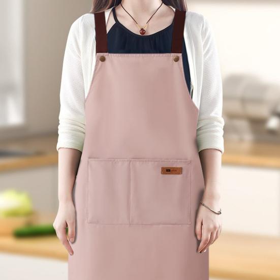 Waterproof Apron Large Pocket Oil-proof Dust-proof Kitchen Cooking Apron with Adjustable Strap Universal Chef Apron for Butchers Painters