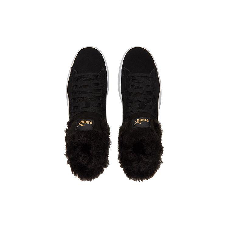 Puma Smash V2 Теплоизоляция Амортизация Прочные Кроссовки Мид-топ Женские Кроссовки Черные 385005-01