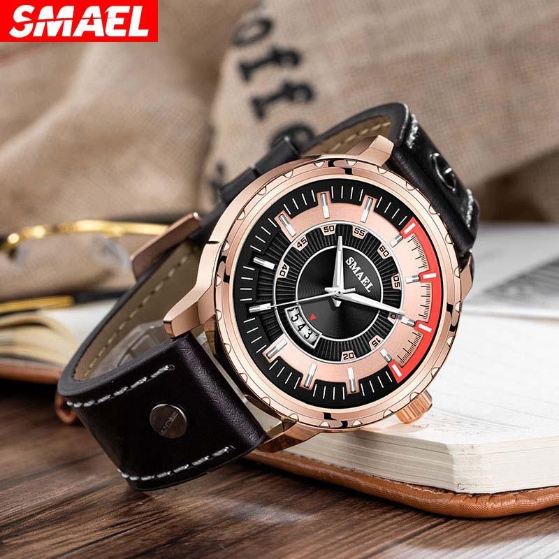 Часы SMAEL Мужские студенческие спортивные кварцевые часы с календарем и светящимся ремешком