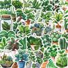 50pcs Cute Plants Green Aesthetic Stickers DIY Decoration Fridge Notebook Bike Phone Suitcase Cartoon Sticker PVC Wall Stickers