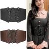 Однотонный корсет из ПУ кожи, пикантный пояс в стиле вестерн, готический широкий пояс, женский