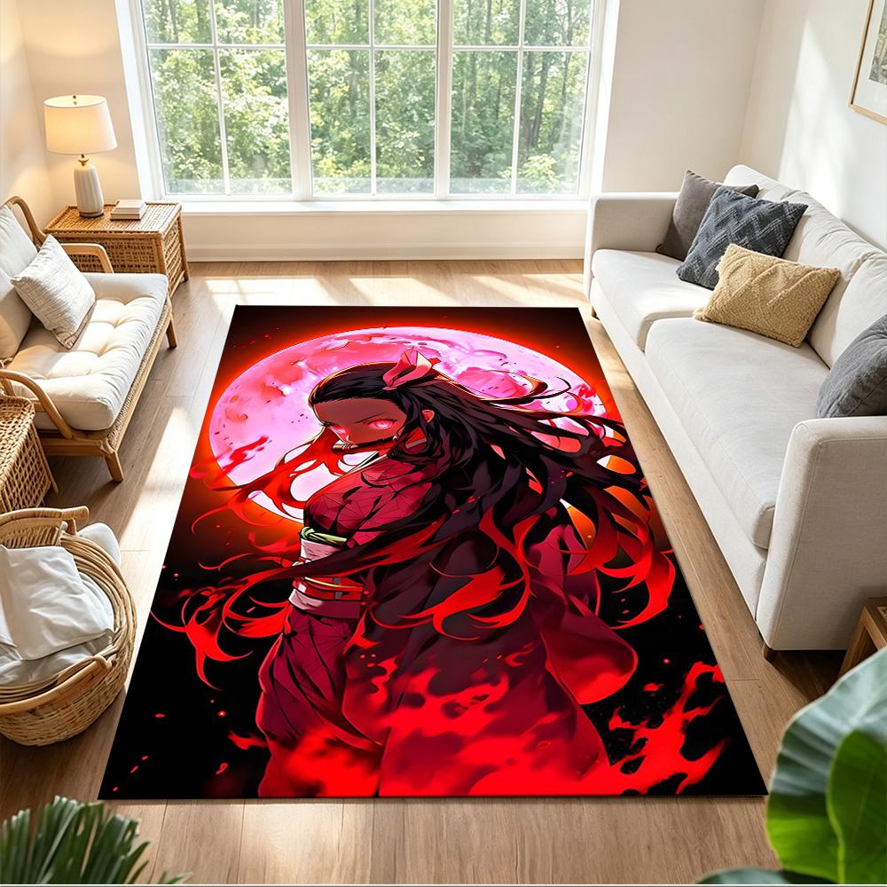 Demon Slayer Battle Fury Non-Slip Home Carpet Design for Office Decor Living Room Gift