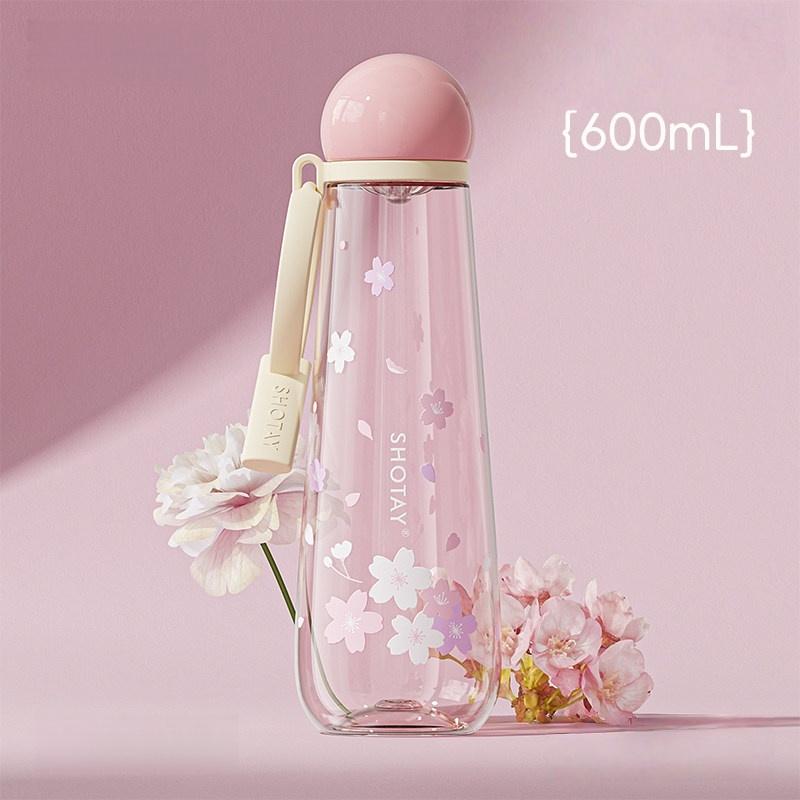 SHOTAY 400/600 мл Пластиковая кружка для воды с цветочным узором, Бутылка для воды с ситечком для чая, Герметичная, Кружка для заваривания чая, Портативная офисная кружка