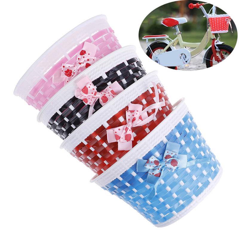 Bicycle Basket Front Bag Bike Bowknot Front Basket For Children Girl Cycling