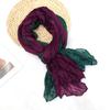 Gradient Blue Fold Shawl Soft Retro Cotton Hemp Scarf Fashionable Trend Sunscreen Scarf  Women