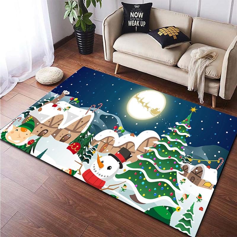 Рождественский большой ковер с HD-печатью, ковер для гостиной, спальни, украшение дивана, нескользящие коврики, дропшиппинг Alfombras