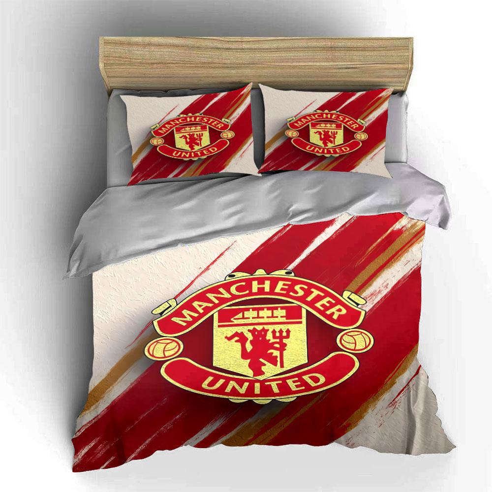 Manchester United Bedding Set Bedding Duvet Cover Set Duvet Cover Pillowcases (1 * Duvet Cover 2 * Pillowcases, without duvet insert)
