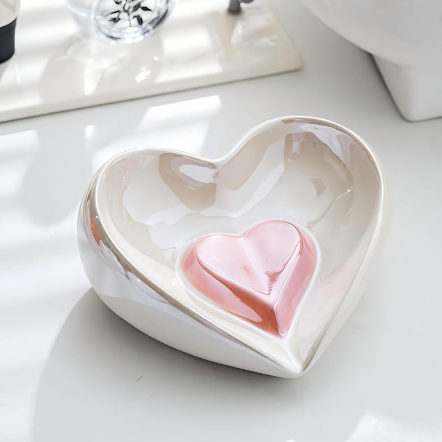 Любовь Слив Мыльница Красочная Гальваническая Легкая Роскошная Креативная Ванная Комната Без Сверления Керамическая Мыльница Бытовая Стойка для Хранения Умывальника