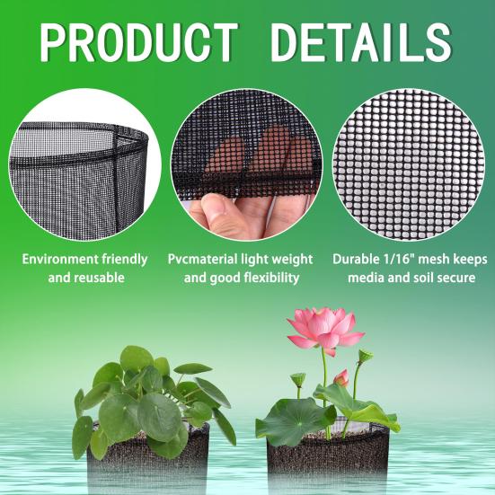 4 шт., водные мешки для посадки, многоразовые воздухопроницаемые кашпо для пруда, сетчатый водный садовый пруд, горшок для растений, горшки для лилий для болотных и наземных растений