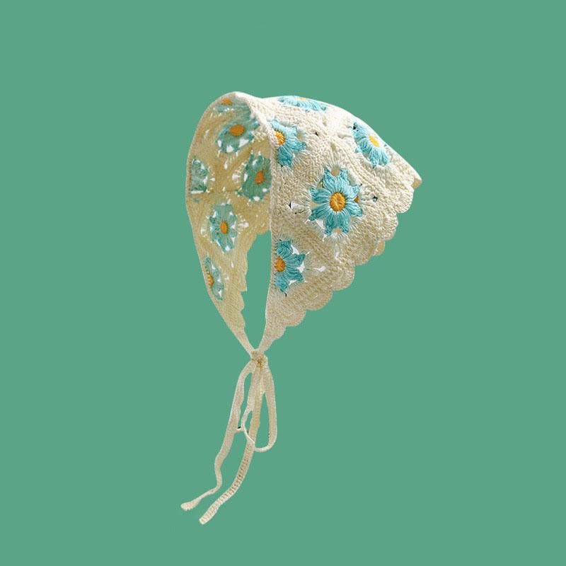 Модная вязаная косынка для прогулок, милый и очаровательный стиль, вязаная вручную повязка на голову, женские аксессуары для волос, треугольный платок для волос