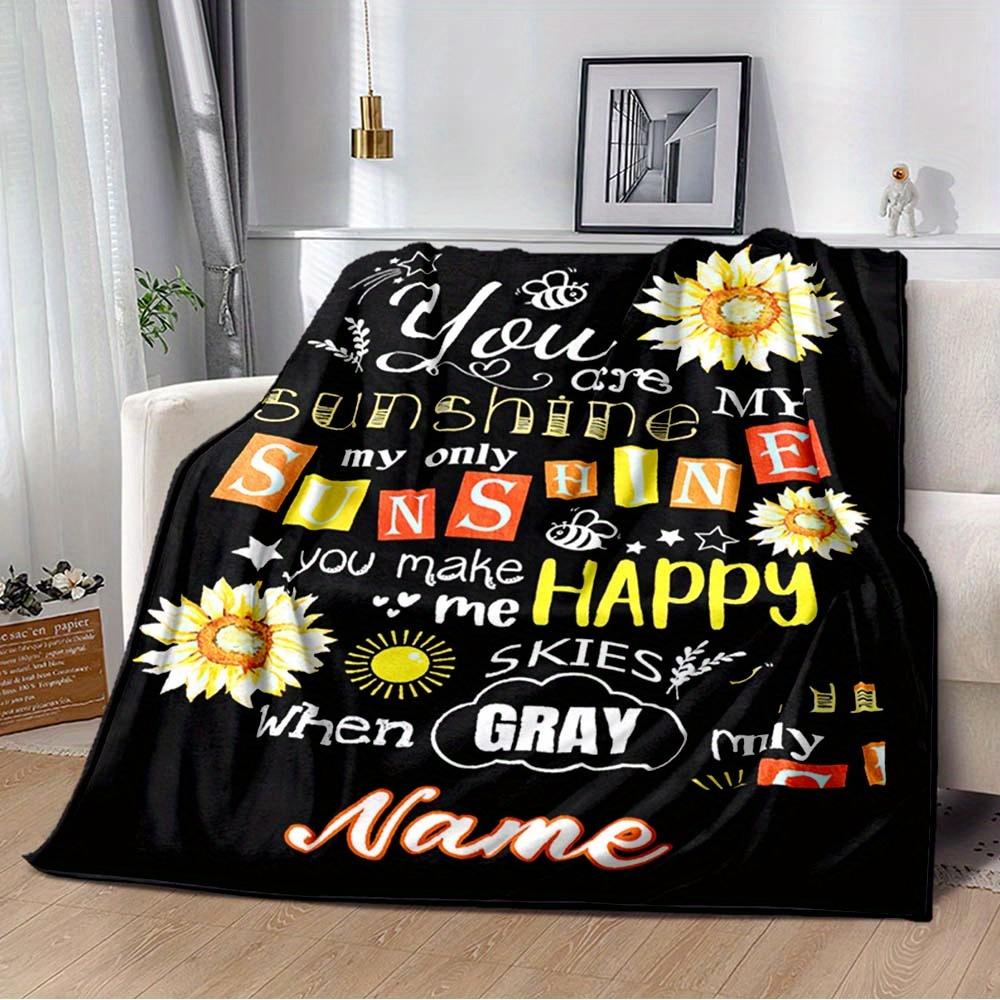 Sunflower Customize Your Name Blanket Used For Chair Office Sofa Bed Camping Soft And Warm Giving Friends And Relatives Birthday Gifts Graduation