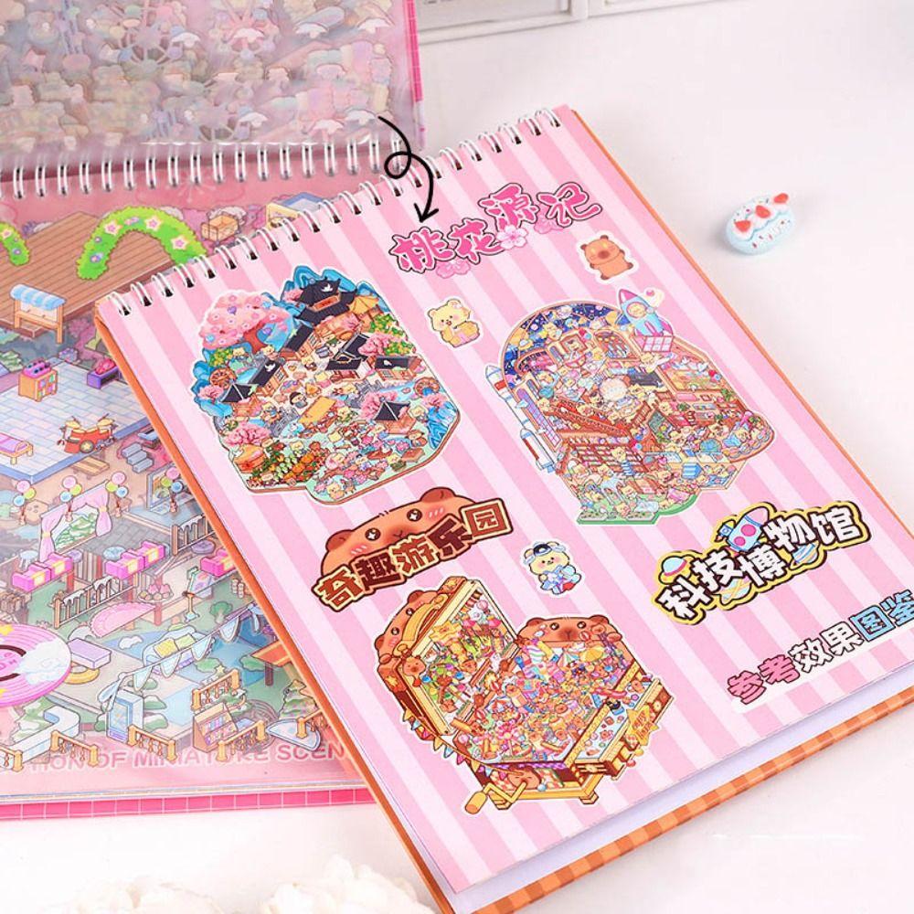 Cartoon Miniature Scene Collection PET Tent Sticker Decoration New Landscape Sticker Book Kids