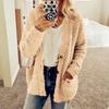 Женский свитер-пальто с длинными рукавами, без воротника, вязаная куртка с карманами, свободного кроя, однотонный, топы-пальто, осенне-зимняя одежда