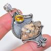 Russian Dendritic, Citrine Handmade 925 Sterling Silver Pendant 2.60" N3k64