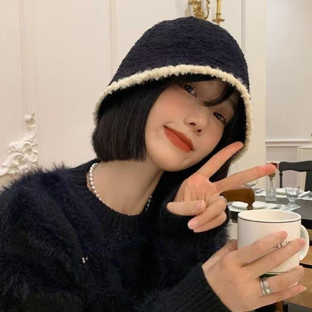 Warm Bucket Cap Windproof Beanies Hat Fashion Winter Hat  for Women