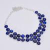 Gorgeous Top Grade Qualite 100% Natural Lapis Lazuli Round Shape Ethnic Handmade Jewelry 925 Steling Silver Necklace 18" WSJ-4730