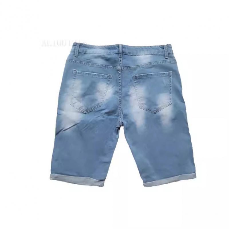 2026 New Fashionable Stretchy Personalized Casual Ripped Jeans Men's Cropped Pants