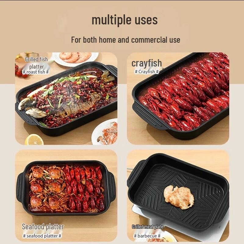 Прямоугольная жаровня из углеродистой стали с крышкой