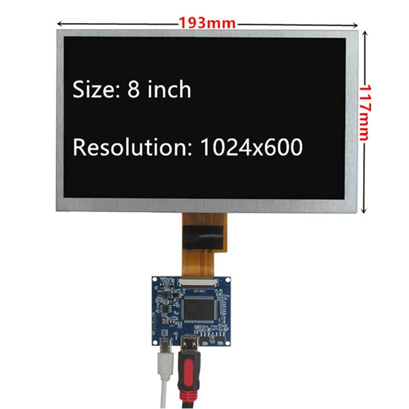 8Inch 1024*600 Mini HDMI-Compatible Screen LCD Display Driver Board Monitor For Raspberry Pi B+ 2 3 Banana/Orange Pi