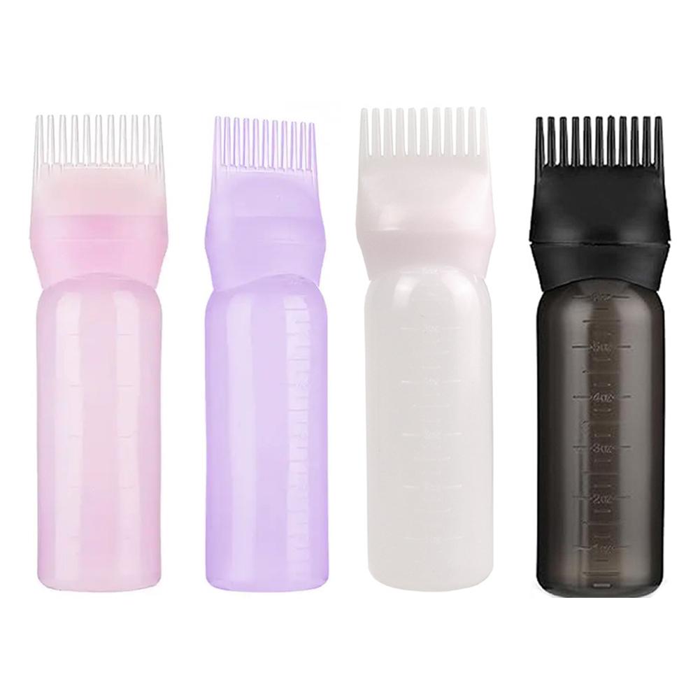 Бутылочка для нанесения масла для волос с 3 наконечниками-дозаторами и бутылочка для краски для волос объемом 6 унций, расческа для корней, парикмахерская расческа для окрашивания, флаконы