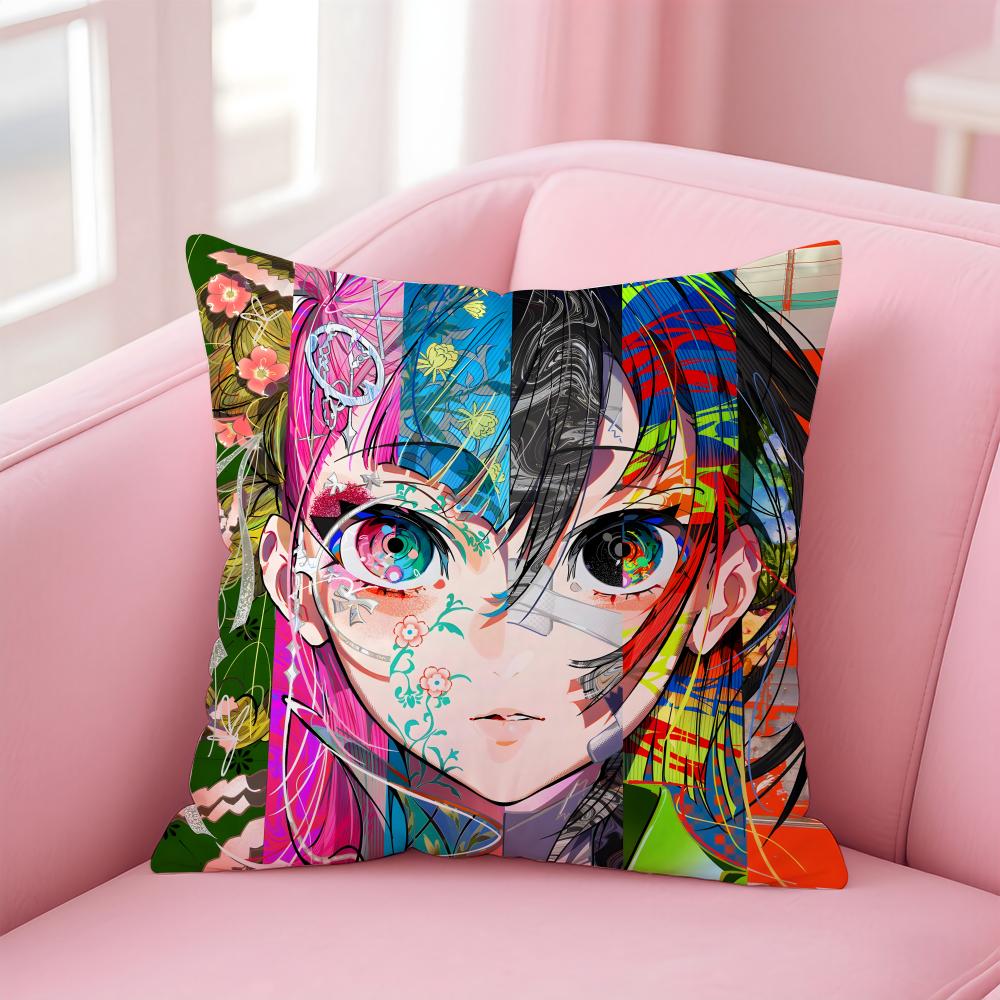 colorful artist MMika Pikazo Cushion Cover Pillow Case Soft Skin Friendly Fabric Comfort Concealed Zipper
