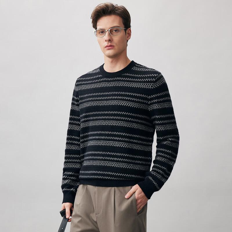 Мужской джемпер Kemonboka 100% кашемир, с узором Fair Isle, с круглым вырезом