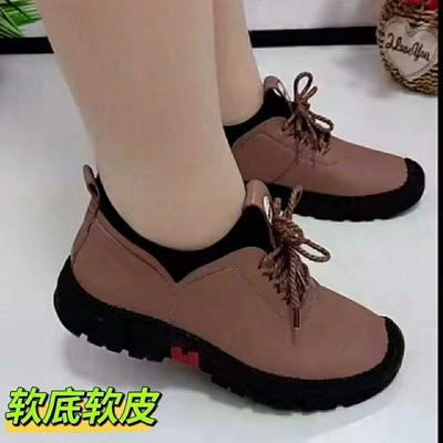 Женские туфли-лодочки весна 2025 новые на мягкой подошве, обувь для мамы, легкая и удобная повседневная обувь для ходьбы, кожаная рабочая обувь