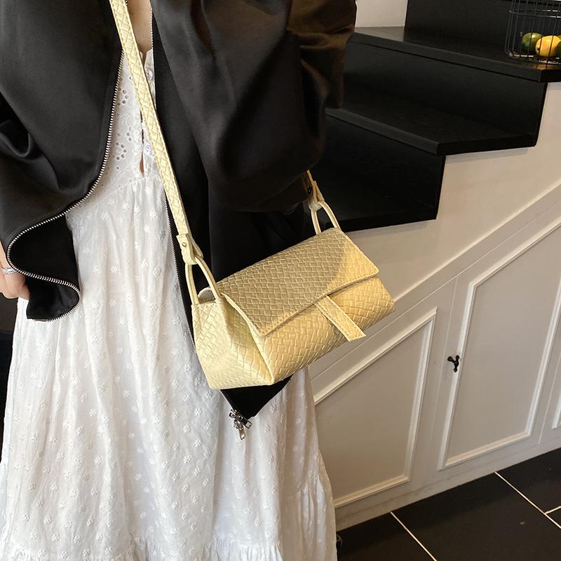 Niche Texture Underarm Small Bag Women's 2025 New Simple Woven Pattern Pillow Bag Versatile Shoulder Messenger Bag