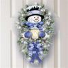 Christmas Window Stickers Welcome Snowman Wreath Stickers Removable Glass Door Shop Window Decoration