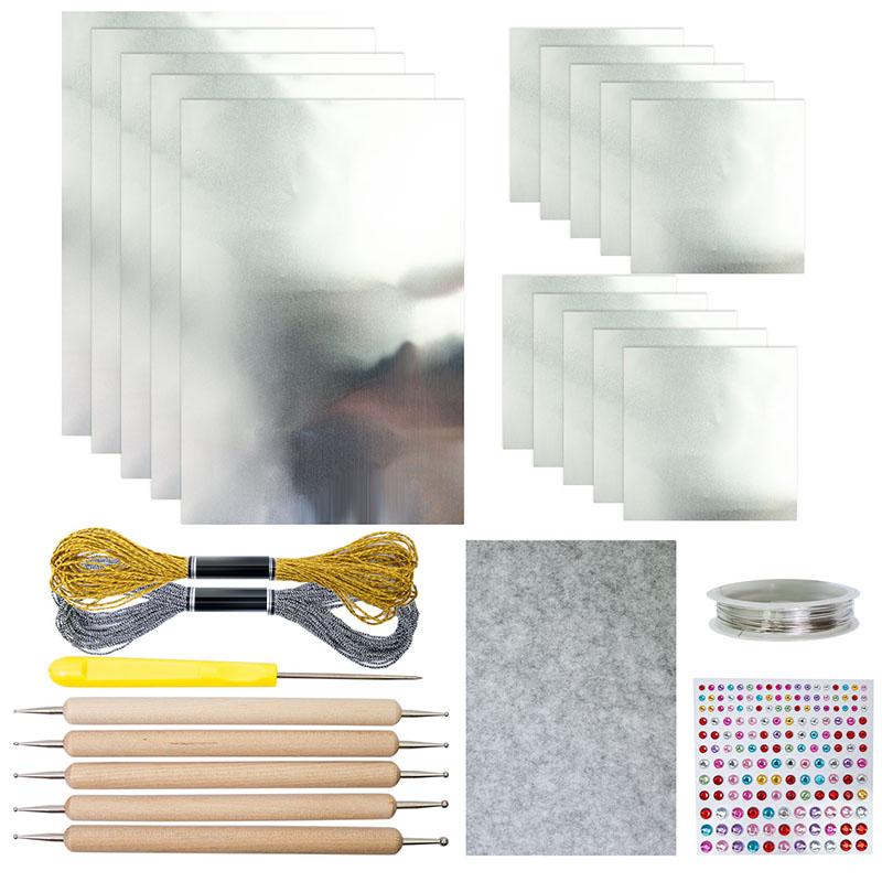 Сделай сам Рельеф из золотой фольги Рождественские украшения Золотой Серебряный Декоративный Подвесной Комбинация Бумага из фольги Поделка Набор швейных инструментов