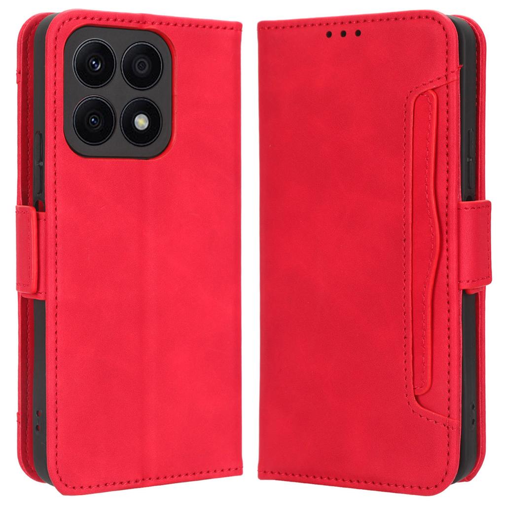 Для Honor X8a 4G чехол-кошелек-раскладушка для телефона из искусственной кожи с подставкой и несколькими отделениями для карт