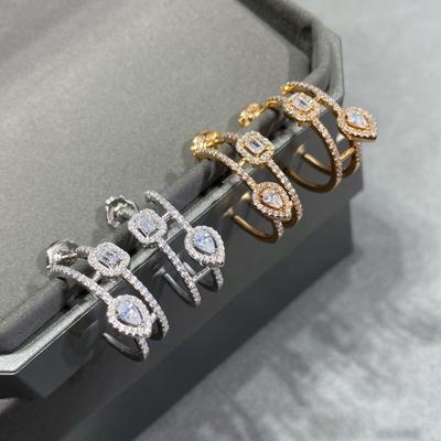Новый Классический Горячий Бренд Винтажные Серьги для Женщин Превосходное Качество Роскошные Ювелирные Изделия Дизайнер Моды Движущийся Бриллиант Женские Серьги-Пусеты