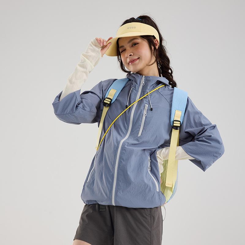 Mountain sunscreen clothing for women, small UV protection, light and thin loose and breathable men's sunscreen clothing can store skin clothing