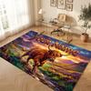 Highland Cow Theme Soft Crystal Velvet Rug Custom Name & Text Print Non Slip Floor Rug for Bedroom Living Room
