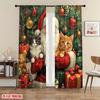 Jit 2Pcs Vivid Cat Pattern Curtains Design Blackout Drapes Polyester Christmas Window Decor Home Decor Rod Pocket Curtains