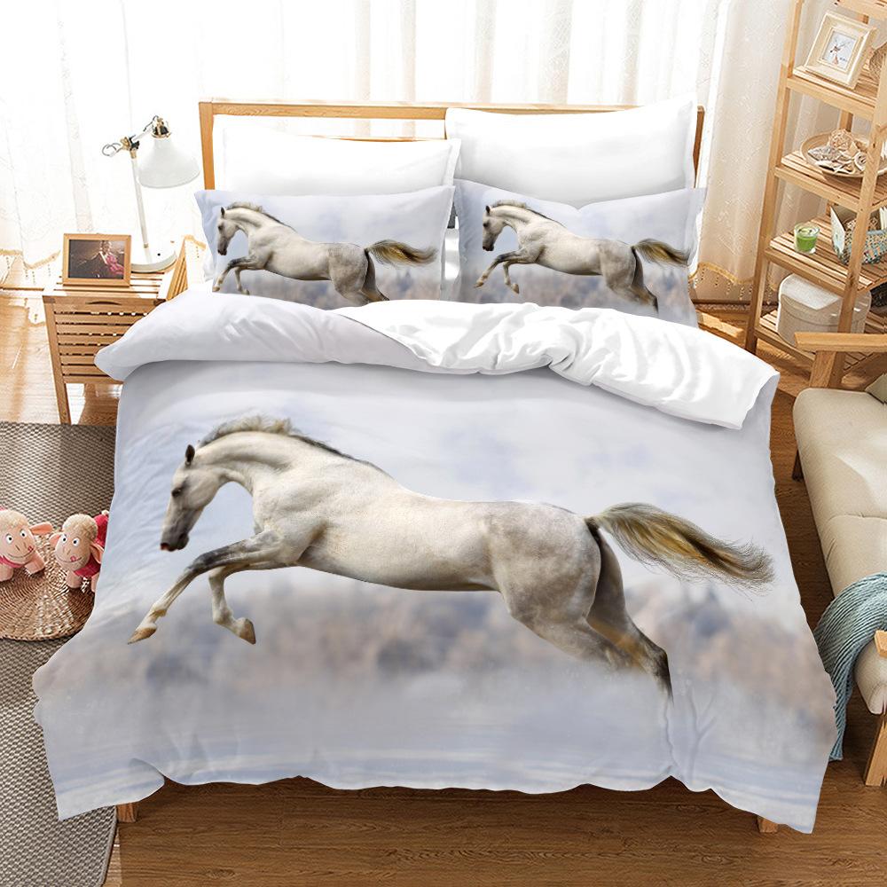 Комплект пододеяльника «Дикие лошади» с 3D-принтом, тематика «Животные», уникальный экзотический стиль, чехол для одеяла размера кинг для детей, полиэстеровый комплект постельного белья