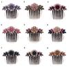 Bride Hair Jewelry Bride Headpiece Women Headdress Hairpin Hair Comb Inlaid Flower Shiny Rhinestone