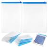 12 Travel Vacuum Compression Bags, Hand-Rolled, Reusable, Space-Saving, Travel Pouches for Clothes Storage