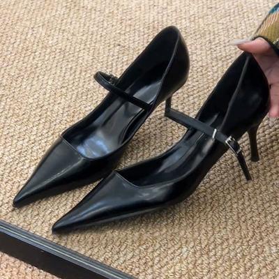 Мода 2025 Дизайнерские Винтажные Женские Туфли Мэри Джейн Модные Неглубокие Туфли Слипоны Элегантные Высокие Каблуки Офисная Леди