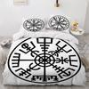 Viking Duvet Cover Set Nordic Viking Runes Print Bedding Set for Kids Teen Men King Size 2/3pcs Soft Polyester Comforter Cover