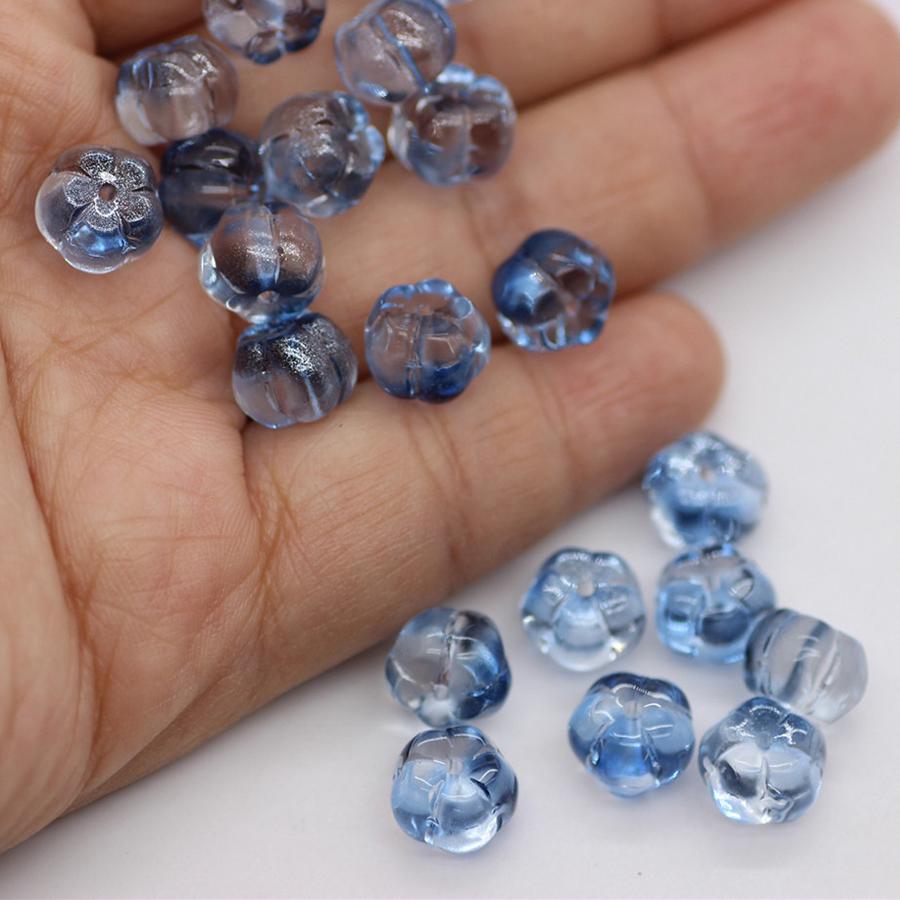 High Quality DIY Jewelry Accessories Lantern Decoration Fashion Beaded 8mm Bracelet Necklace 50Pcs Handmade Making Glass Materials Beads Pumpkin