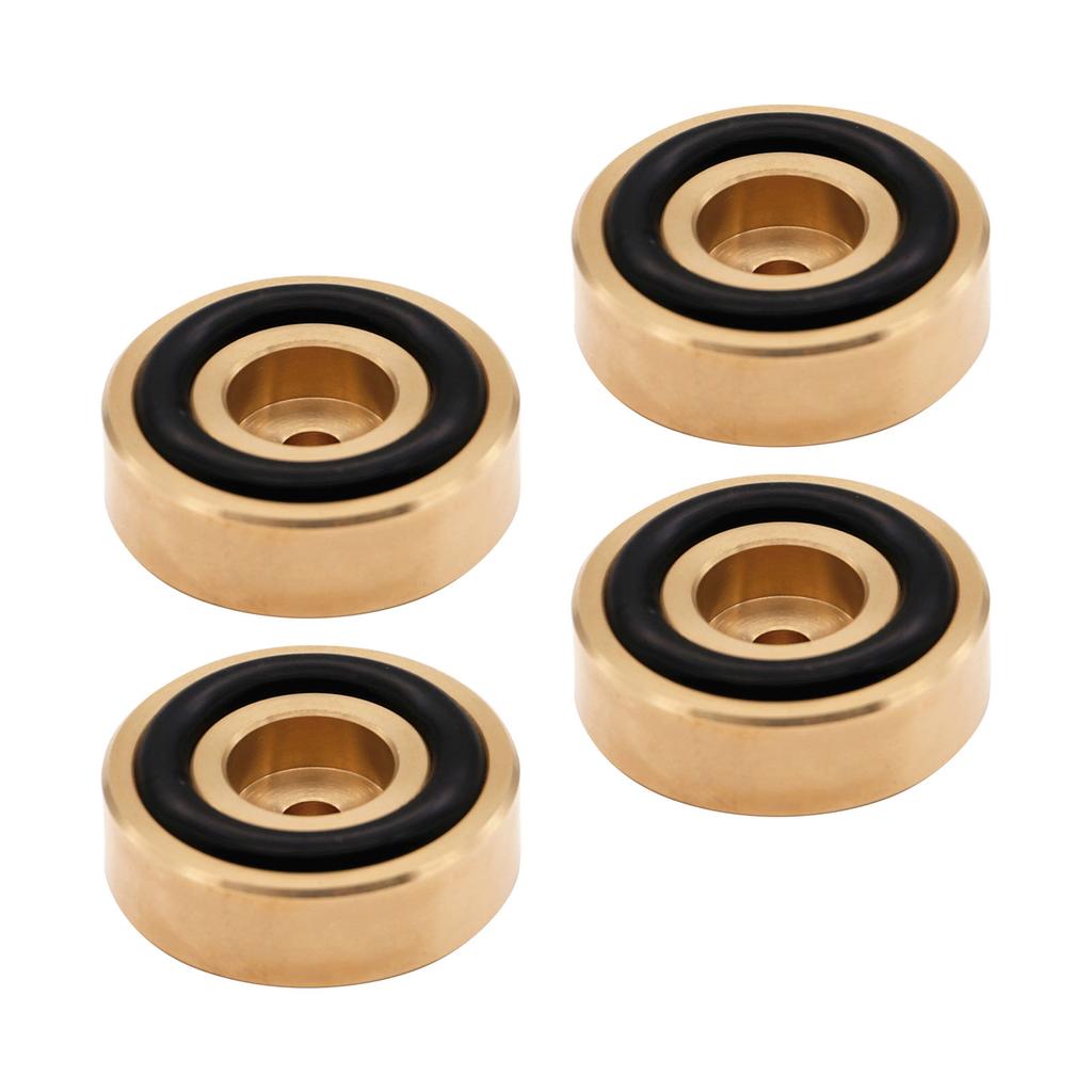 4pcs Brass Cutting Board Feet with Anti Slip Rubber Screws Kit Noise Reducing Speaker Isolation Pads for Kitchen HiFi Amplifier  