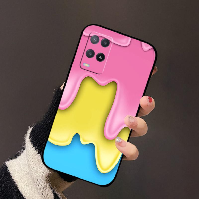 Чехол для Oppo A54 4G Черный Силиконовый Мягкий ТПУ Ударопрочный Чехлы для Телефона Для Oppo A54 Расписная Крышка Телефона CPH2239 Защитные Fundas