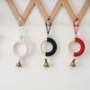 1PC Original Wood Color Wood Ring Cotton Rope Bell Pendant Japanese and Korean Style Wall Hanging Door Handle Car Pendant