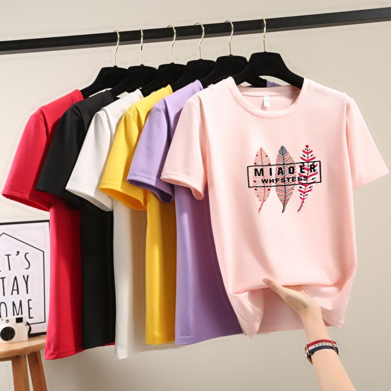 Summer Casual Loose Student T Shirt Women's Harajuku Letter Print Short Sleeve T-shirts Women Y2k Tops