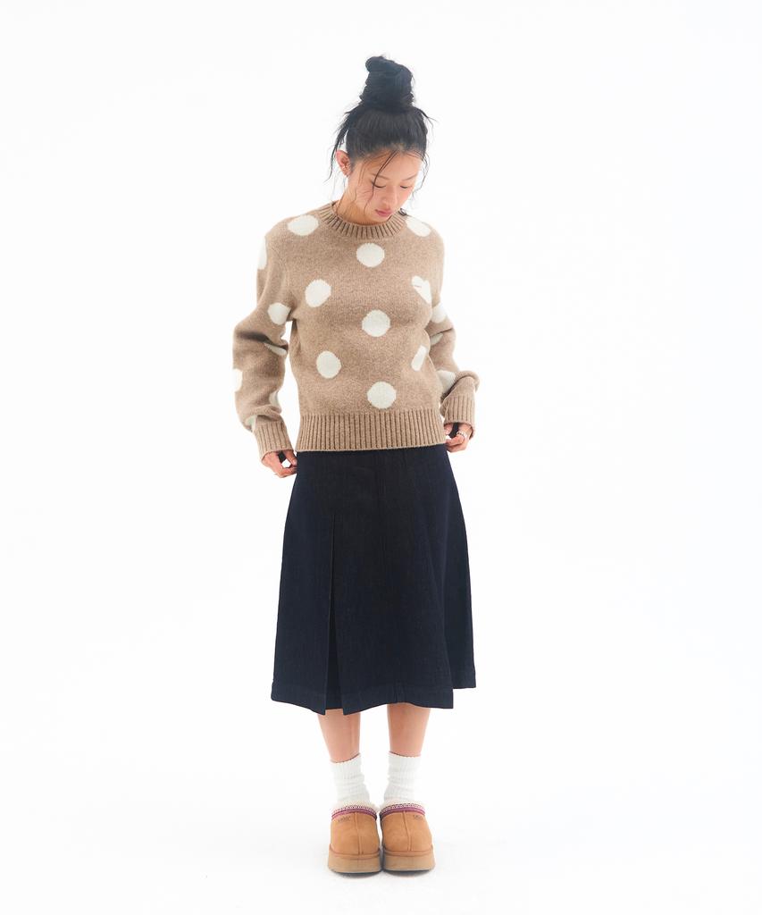AMES-WORLDWIDE Dot Pullover Knit Beige