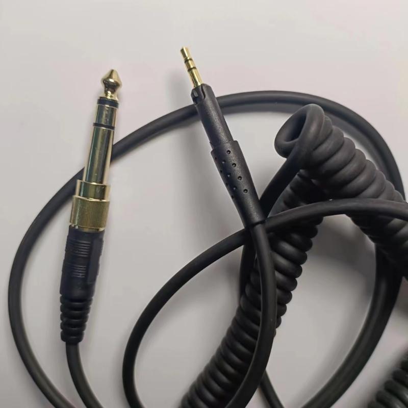 Replacement Headsets Coiled Cable Headphone Cord with 6.35mm Adapters for HD8 HD6 HD7 DJ750 HD598SE HD598CS HD599