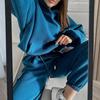 Женский комплект из 2 предметов: топ и брюки, длинный рукав, эластичная толстовка с капюшоном, затягивающаяся на шнурок, эластичные брюки с высокой талией, обтягивающие щиколотку, спортивный костюм для фитнеса